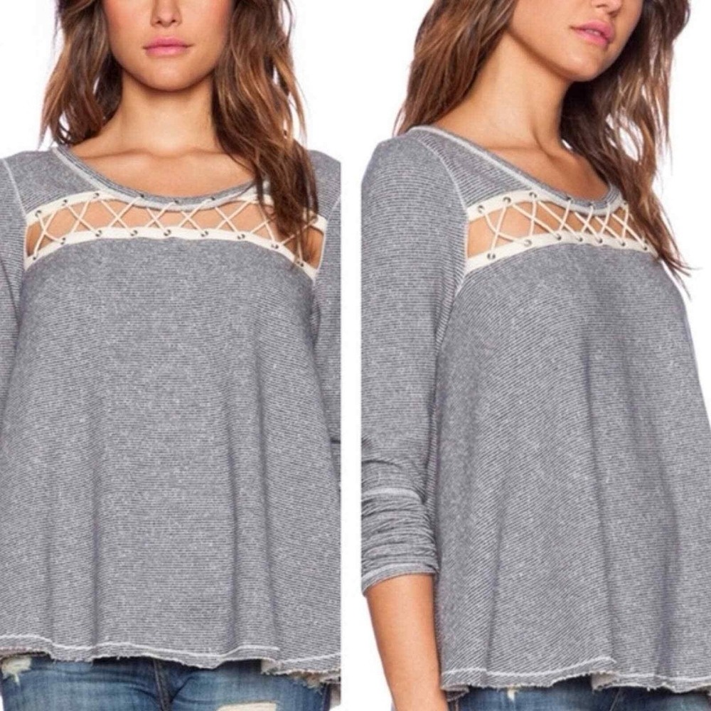 Free People Lacey Pullover Oversized Sweatshirt Size Large